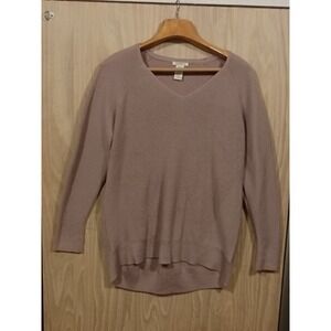 Matty M Women's Loose Fit Ribbed V-Neck Sweater Size 2XL